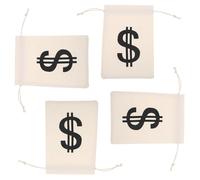 FUNOMOCYA Lot de 4 Pochettes à Cordon en Coton 16X22 CM Beige - Sacs Décoratifs en Toile pour Objets de Pirate Rangement Bijoux Bonbons et Petits Objets de Voyage