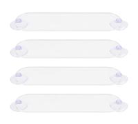 FUNOMOCYA Lot de 4 Supports à Ventouse pour Badge de Péage en Acrylique Transparent, Porte-cartes de Stationnement Fin, Fixation Pare-brise pour Voiture, Compatible Transpondeur et