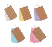 FUNOMOCYA Lot de 5 Cartes Mémo Colorées en Papier Cartonné Portable pour Apprentissage, Cartes de Vocabulaire Anglais, Bloc-notes de Poche Pratique et Léger pour Étudiants Couleur Aléatoire