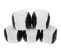 FUNOMOCYA Lot de 5 Paquet de Haricots en PVC Noir, Petits Poufs pour Garçon et Filles, Accessoires de Jeu de Lancer Extérieur, Paquet de Sable Ronds pour Jeux Plein Air, Jouets
