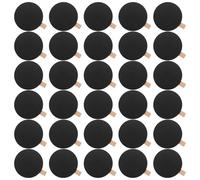 FUNOMOCYA Lot de 50 Mini-tableaux Noirs Ronds en Bois avec Pince, Petits Panneaux Ardoise Multifonctionnels pour Notes, Porte-mémos et Étiquettes, Fixation Facile pour Bureau, la Cuisine