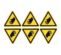 FUNOMOCYA Lot de 6 Autocollants de Sécurité Adhésifs 100 MM Panneaux D’Avertissement « Ne Pas Toucher » Résistants à L’Eau pour Machines Industrielles Prévention des Coupures et Risques