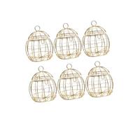 FUNOMOCYA Lot de 6 Boîtes à Bonbons Cage à Oiseaux en Fer-Blanc Doré, Creuses, Format 9,5X7,3 CM, pour Mariage, Fête Prénatale, Anniversaire - Bonbonnière Élégante et Coffret Présent