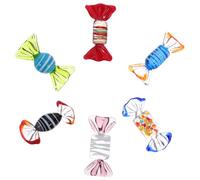 FUNOMOCYA Lot de 6 bonbons en verre de Murano soufflés à la bouche pour décoration de table, décoration de sapin de Noël, décoration de mariage et de salon