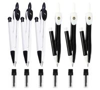 FUNOMOCYA Lot de 6 sets de Compas à Dessin en Métal Kit D’Outils de Dessin Circulaire de Rangement Compas Portable Réglable pour Étudiants Précis Utilisation Couleur