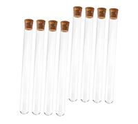 FUNOMOCYA Lot de 8 Tubes à Essai en Verre avec Bouchons en Liège 20 X 200 MM Récipients de Stockage pour Expériences Chimiques Matériel d'Expérimentation Outil Pédagogique pour