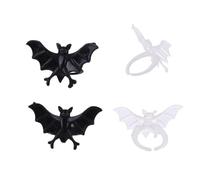 FUNOMOCYA Lot de Bagues Lumineuses Halloween Plastique Anneaux Phosphorescents Chauve Souris Jouets de Doigt Ouverts Sécurisés pour Fête et Décoration Couleur Aléatoire