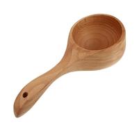 FUNOMOCYA Louche en Bois De Hêtre Naturel 22 x 4,5 Cm Cuillère Multifonction pour Bain Et Sauna Poignée Ergonomique Usage Domestique Et Hôtelier