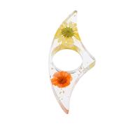 FUNOMOCYA Marque Page Résine Transparent avec Fleurs Séchées Support de Page Anneau Pouce Pratique Accessoire de Lecture Original pour Amateurs et Lecteurs