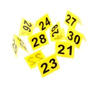 FUNOMOCYA Marqueurs de Preuves Triangulaires en Acrylique 5,5x6,3 Cm, Lot de 10 Pièces Numérotées 21-30, pour Jeux D’enquête et Scènes de Crime, Accessoires Décoratifs pour Soirées à Thème