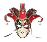 FUNOMOCYA Masque de Clown Rétro Confortable Odeur en Plastique Rouge Masque Intégral de Bal Masqué pour Halloween et Fête Cosplay pour Adultes