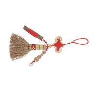 FUNOMOCYA Mini Balai Amulette Feng Shui Nœud Rouge Pendentif Balai de pour Bébé pour Berceau Accessoire Décoratif Compact pour -Né Présent Naissance Traditionnel