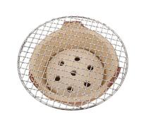 FUNOMOCYA Mini Barbecue en Céramique Rudimentaire Marron avec Filet de Cuisson, Réchaud à Charbon Portable pour Barbecue Extérieur et Camping, Outil Multifonction pour Couleur Aléatoire