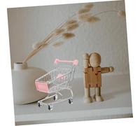 FUNOMOCYA Mini Caddie de Fer Rose Petit Format Chariot Miniature pour Garçon Fille Décor Maison de Poupée et Rangement Réaliste