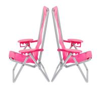 FUNOMOCYA Mini Chaise Longue Pliante de Plage pour Décoration Maison Miniature Chaise Inclinable Accessoire de Jardin 2 Pièces