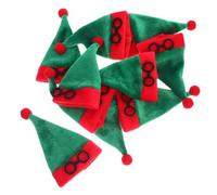 FUNOMOCYA Mini Chapeaux De Noël en Peluche Douce 10 Pcs, Couvre-Bouteilles Décoratifs Rouges Et Verts, Accessoires Festifs Polyvalents pour Décoration De Table, Fêtes De Fin D'année Et Créations DIY