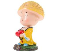 FUNOMOCYA Mini Statue Bouddha Bobblehead pour Voiture Ornement Résine Moine pour Tableau de Bord Décor Bouddhiste Chanceux Petite Figurine pour Maison et Bureau