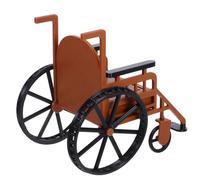 FUNOMOCYA Miniature Dollhouse Medical Equipment Realistic Mini Wheelchair with Crutch Set for Bjd Dolls Role Playing and Collectors