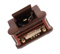 FUNOMOCYA Miniature Record Player Model for Dollhouse Tiny Retro Resin Mini Appliance Smooth Polished Mini House Accessory for Living and Photo Prop