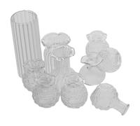 FUNOMOCYA Miniature Vase Set for Dollhouse Decoration Small Glass Jar for DIY Micro Landscape Compact and Charming Flowerpot Tiny Houses and Collectibles