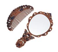 FUNOMOCYA Miroirs à Peigne Rétro Portables Ensemble Miroir Cosmétique avec Poignée pour Femmes Et Adolescentes