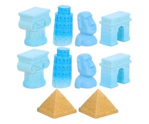 FUNOMOCYA Modèle Miniature de Bâtiments Célèbres du Monde en Résine Pilier Romain et Pyramide, Décoration de Bureau Réaliste et Ornement Éducatif pour Garçon et Filles
