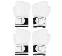 FUNOMOCYA Moufles de Boxe pour Garçon et Filles 2 Paires Blanc Mousse Rembourrage Protection Moufles d'Entraînement pour Paquet de Frappe Équipement Taekwondo et Kickboxing Junior