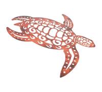 FUNOMOCYA Ornement Mural Tortue en Métal pour Décoration Extérieure Jardin, Art Mural en Fer Ajouré Patère Murale, Décor Vintage Marron pour Salon Terrasse Patio
