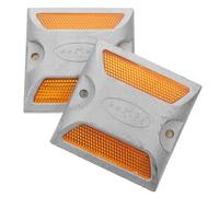 FUNOMOCYA Panneaux Réfléchissants en Aluminium pour Routes 2pcs Sécurité Routière pour Allées Et Parkings Haute Visibilité Auto-adhésif Et Solide