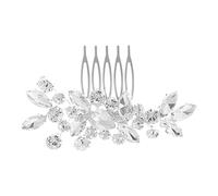 FUNOMOCYA Peigne à Cheveux de Mariée Argenté en Cristal, Accessoire Élégant et Minimaliste pour Mariage, Fixation Sécurisée et Ambiance Romantique