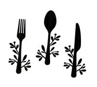 FUNOMOCYA Pendentifs Ustensiles Cuisine en Lot de 3 Décoration Murale Suspendue pour Maison Salle à Manger Restaurant Ornement Mural Fourchette Couteau Cuillère