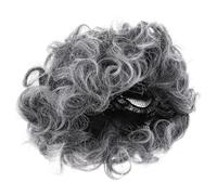 FUNOMOCYA Perruque Courte Fluffy Grise pour Déguisement Vieille Dame Accessoire Cosplay Confortable pour Fête Halloween et Photographie Léger et Facile à Porter