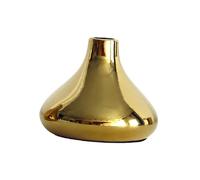FUNOMOCYA Petit Vase Céramique Doré pour Arrangement de Fleurs Séchées Décoration de Bureau et Ornement de Table Multi-Fonctionnel