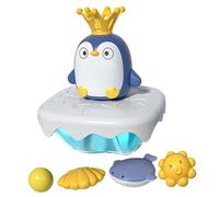 FUNOMOCYA Pingouin de Bain Éducatif pour Pulvérisateur Eau Multimode Flottant et Interactif Jeu de Bain Amusant pour Garçon Fille Favorise la Coordination Main-œil