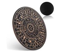 FUNOMOCYA Planche à Pendule Ronde en Bois Naturel L, Grand Format, Planche de Radiesthésie pour Divination et Tarot, Décoration Intérieure Spirituelle, Outil de Santé Énergétique