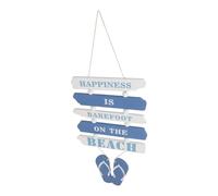 FUNOMOCYA Plaque Bois pour Porte Décorative Suspendue Style Océan Charme Méditerranéen Décor Plage Panneau Mural Double Face Facile à Accrocher pour Maison et Extérieur