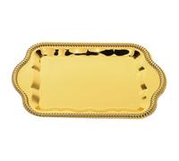 FUNOMOCYA Plateau de Service Gravé Plateau de Buffet de Mariage Rectangulaire Or en Fer, pour Gâteaux et Desserts, Mariage et Diverses Occasions