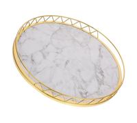 FUNOMOCYA Plateau Rond en Motif en Marbre 30 CM Plateau Décoratif Multifonctionnel Cuisine et Décoration 1 Pièce