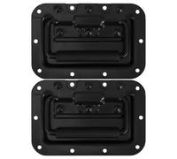 FUNOMOCYA Poignées de Levage Encastrées Noires 2 Pièces en Métal Robuste pour Placards et Boîtes à Outils, Accessoires de Quincaillerie Adaptés aux Situations de Voyage et Professionnelles