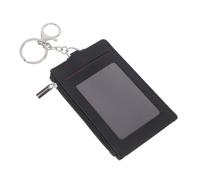 FUNOMOCYA Porte-Cartes PU Étanche avec Porte-clés Support Badge de Sécurité pour Cartes de Travail et Bus Étui Pratique pour Usage Quotidien et Professionnel Noir Élégant