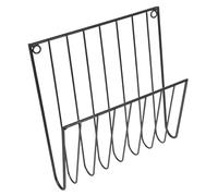 FUNOMOCYA Porte-Revue Mural en Fer Noir, Support Mural pour Magazines et Documents, Rangement Suspendu pour Cuisine et Bureau, Structure Robuste avec Crochets