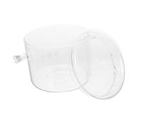 FUNOMOCYA Pot à Cuisson Verre Transparent Résistant Chaleur avec Double Poignée et Couvercle Plat Marmite Polyvalente pour Mijoter et Cuire Vapeur et Préparer Soupes pour Petits Repas