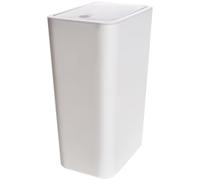 FUNOMOCYA Poubelle à Pression Plastique avec Couvercle Blanc, Poubelle Compacte pour Bureau et Chambre, Design Moderne, Fonction Pratique et Matériau Solide