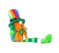 FUNOMOCYA Poupée de Bureau Saint-Patrick en Tissu Vert, sans Odeur ni Perte, Décor Faceless à Longues Jambes, pour Salon ou Chambre, Décoration Festive Originale