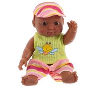 FUNOMOCYA Poupée Garçon Fille Noire Réaliste Vinyle Souple Poupée Africaine Réaliste pour Tout-Petits Garçons et Filles Doux et Miniature avec Détails