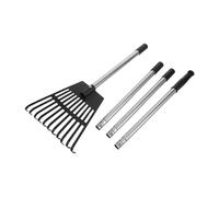 FUNOMOCYA Râteau de Jardin Multifonction Ajustable Dents Métal pour Nettoyage de Ferme Désherbage Nivelage Massifs et Ramassage