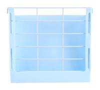 FUNOMOCYA Râtelier d'alimentation Bleu pour Petits Animaux et Chinchillas, Support Fixe en Plastique et Acier Grand Bac pour Lapins, Évite Le Gaspillage d'herbe