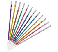 FUNOMOCYA Recharges de stylos gel à paillettes 12 couleurs, pointe fine, encre brillante, ensemble de 12 pièces pour écriture fluide et créative, fournitures scolaires et bureau