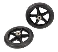 FUNOMOCYA roues pour fauteuil roulant, roues du fauteuil roulant, lot de 2, noires, PVC et acier, roues de remplacement pour fauteuil roulant, distance entre axes 5 cm, roulement intérieur