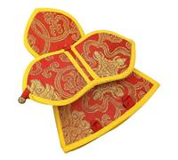 FUNOMOCYA Sac de Rangement Vajra Délicat Épais Pochette de Protection pour Cloche de Méditation Organisateur pour Dorje Sac de Transport Rouge Petit Modèle